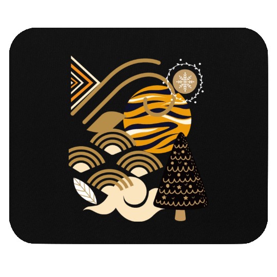 Winter Abstract Geometric Leopard Snow Mouse Pads