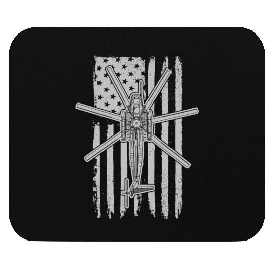 Super Stallion Military Helicopter American Flag Mouse Pads