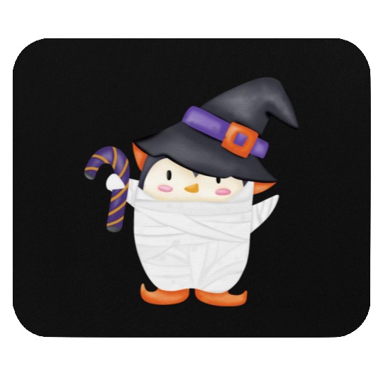 Halloween Penguin in a mummy costume Mouse Pads