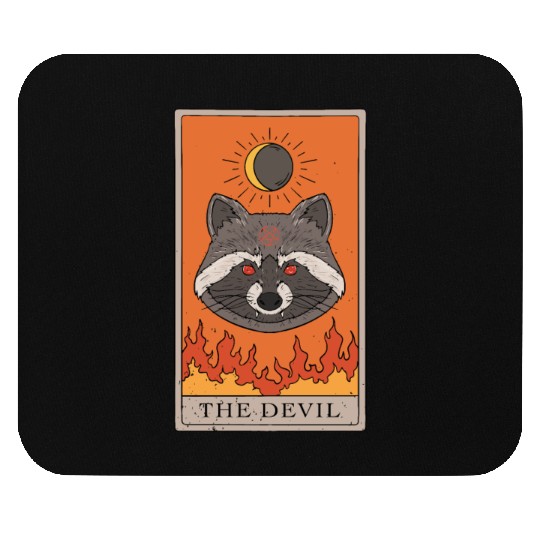 Raccoon Devil Tarot Card Reader Mouse Pads