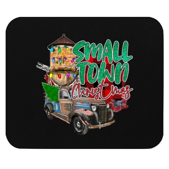 Country Farmer Life Small Town Christmas Red Mouse Pads