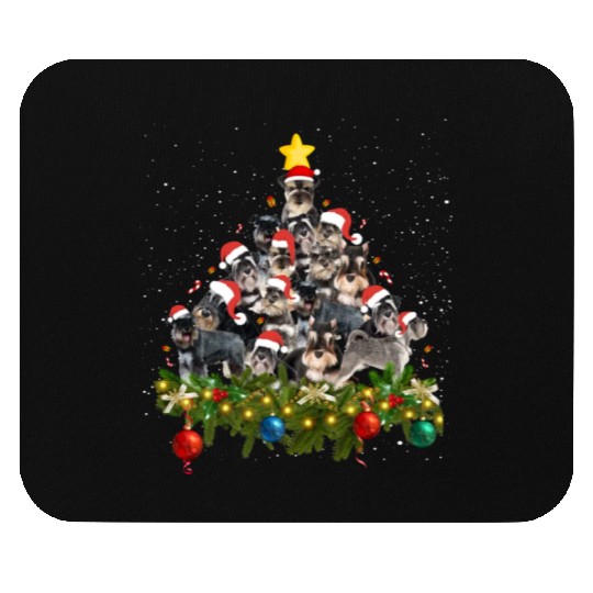 Schnauzer Dogs Tree Christmas Sweater Xmas Pet Mouse Pads
