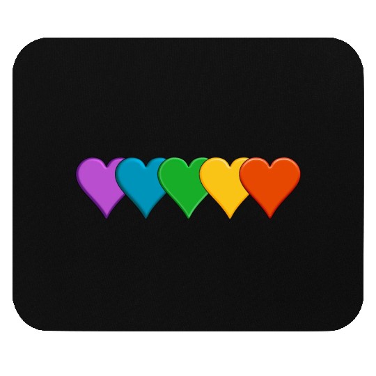 Rainbow pride hearts Mouse Pads