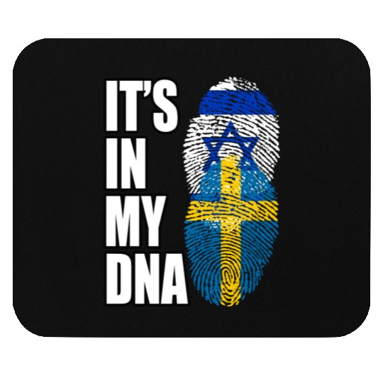 Israel And Swedish Mix Heritage DNA Flag Mouse Pads