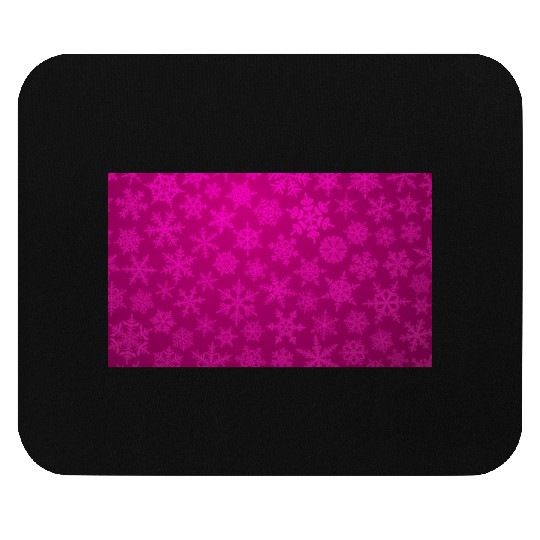 Pink Snowflakes Christmas Pattern Mouse Pads