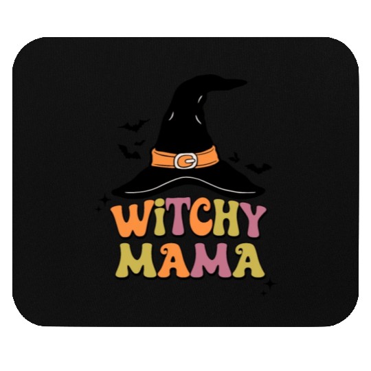 Withcy Mama retro Halloween Witch Hat Mouse Pads