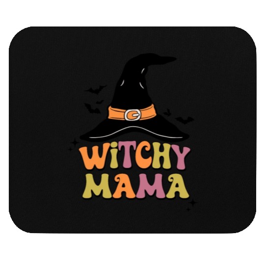 Withcy Mama retro Halloween Witch Hat Mouse Pads