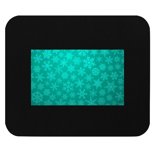 Teal Snowflakes Christmas Pattern Mouse Pads