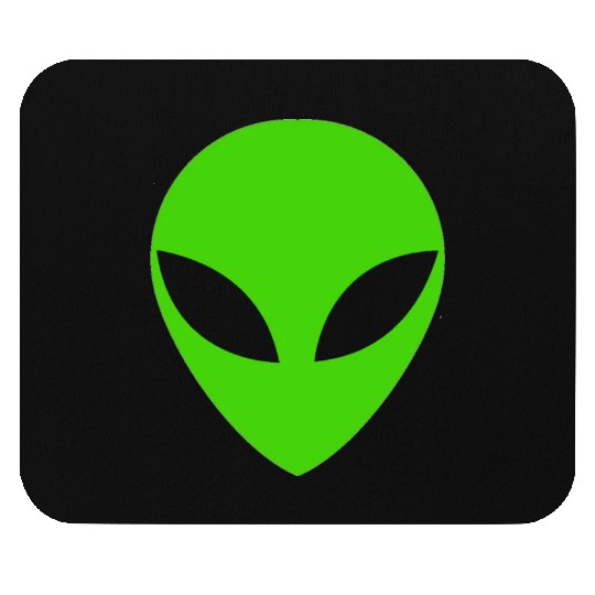 Green Alien Head Mouse Pads
