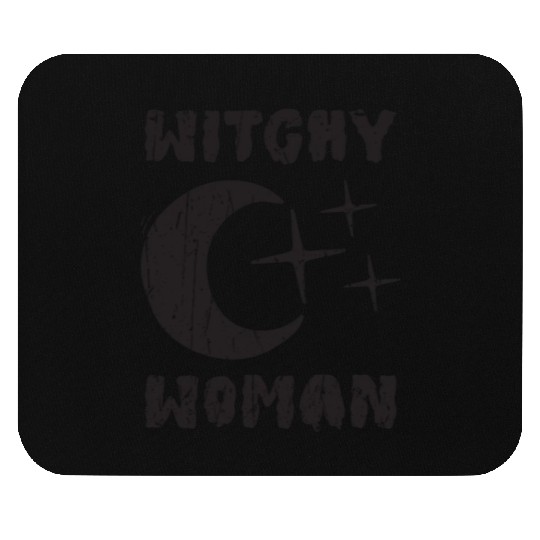 Witchy Woman - magic halloween Mouse Pads