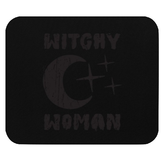 Witchy Woman - magic halloween Mouse Pads