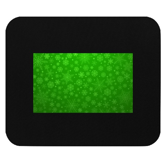 Green Snowflakes Aesthetic Pattern Mouse Pads