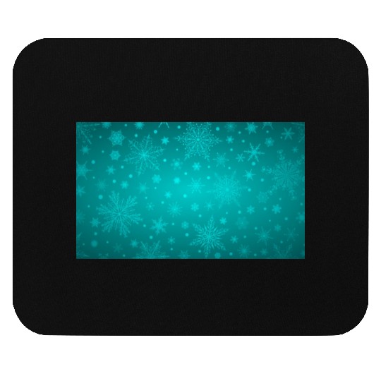 Beautiful Teal Snowflakes Pattern Mouse Pads