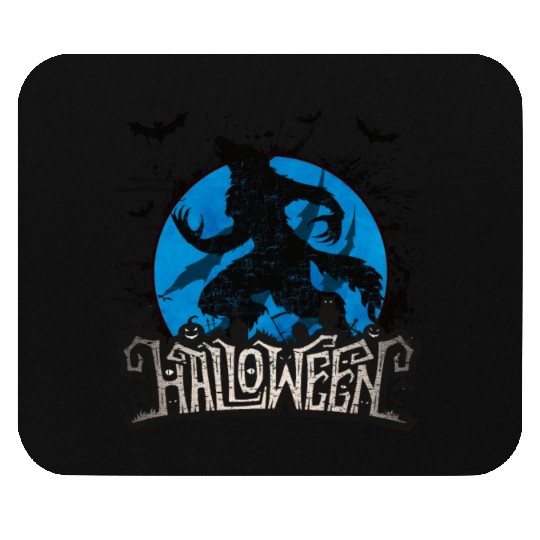 Werewolf howling at the moon Mouse Pads
