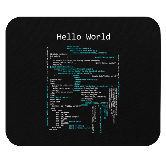 Hello World Coding Computer Programming Languages Mouse Pads