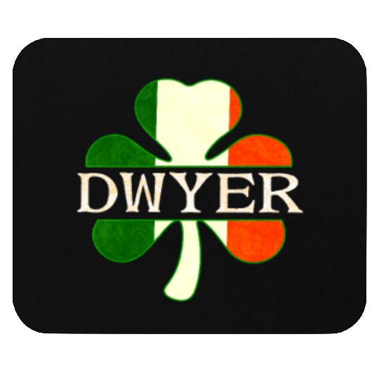 Dwyer Irish Surname Ireland Flag Shamrock Mouse Pads