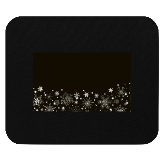 Elegant Black Silver Snowflakes Mouse Pads