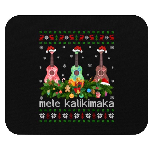 Mele Kalikimaka Ukulele Guitar Gift Ugly Ukulele Mouse Pads