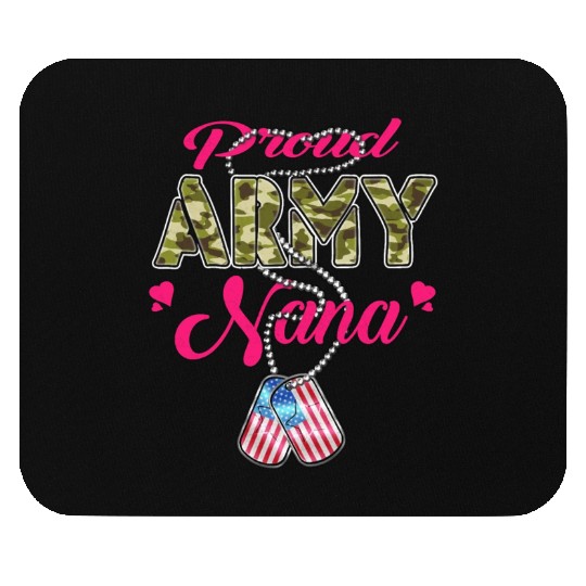 Proud Army Nana US Flag Camo Dog Tags Military Gra Mouse Pads