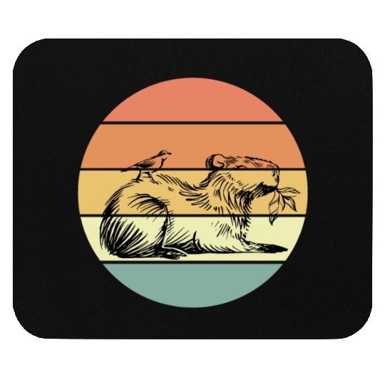 Retro Capybara Mouse Pads