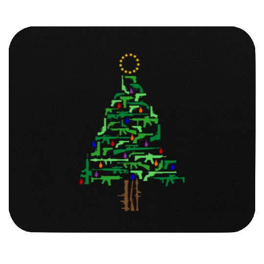 Xmas Patriotic 2nd Amendment Gun Christmas Tree Mouse Pads