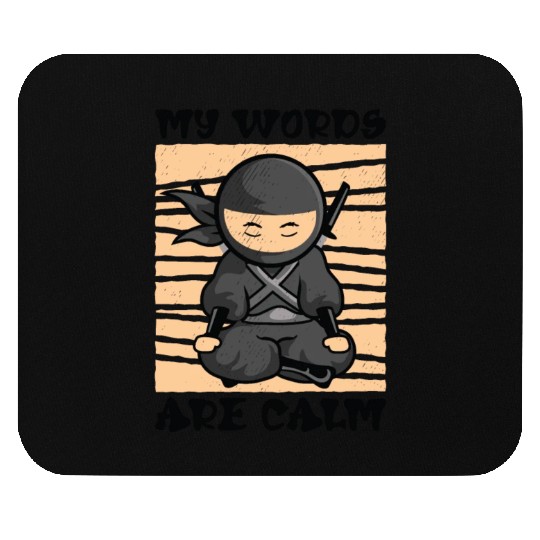 Serenity Ninja Fan Calm Yoga Lover Peaceful Mouse Pads