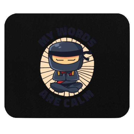 Serenity Ninja Fan Calm Yoga Lover Peaceful Mouse Pads