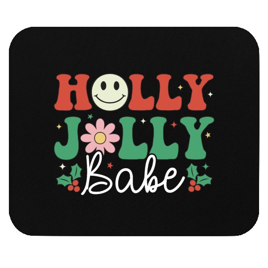Holly Jolly Babe Mouse Pads