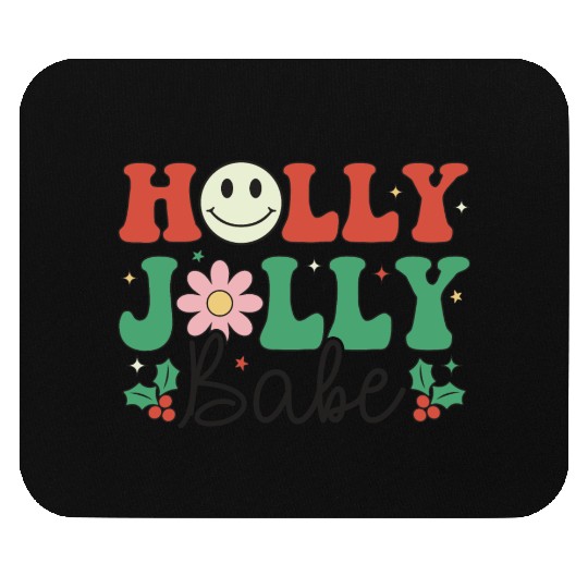 Holly Jolly Babe Mouse Pads