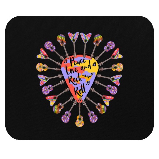 Peace Love And Rock N Roll Tie Dyed Guitar Pick Re Mouse Pads
