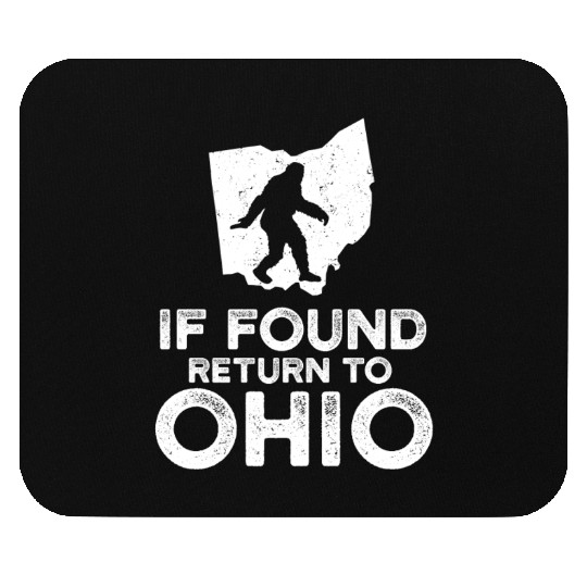 Funny Bigfoot If Found Return To Ohio Map Design Mouse Pads