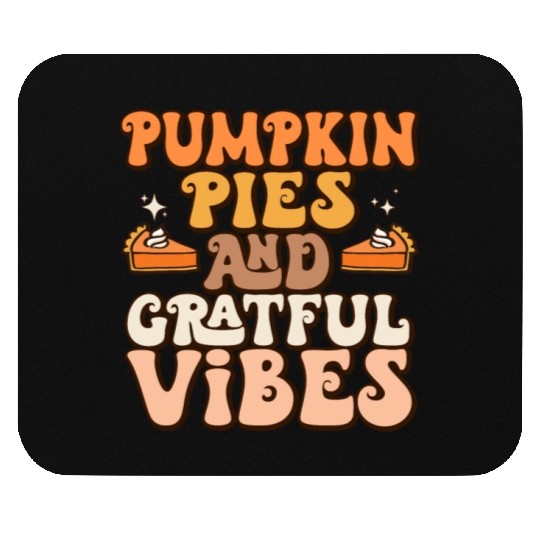 Retro Pumpkin Pies Grateful Vibes Thanksgiving Mouse Pads
