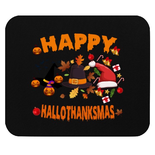 Wine Halloween Christmas Happy Hallothanksmas Mouse Pads