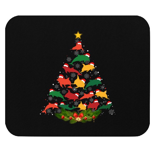 Family Matching Christmas Pajama Dolphin Xmas Tree Mouse Pads