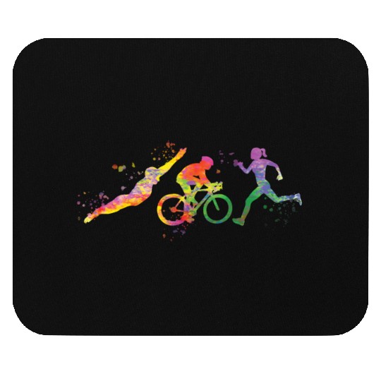 Watercolor Womens Triathlon Mouse Pads