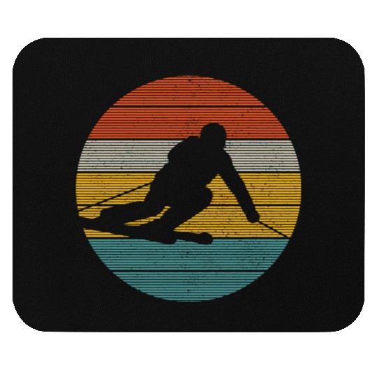 Vintage Ski Skiing Winter Sports Racing Skier Mouse Pads