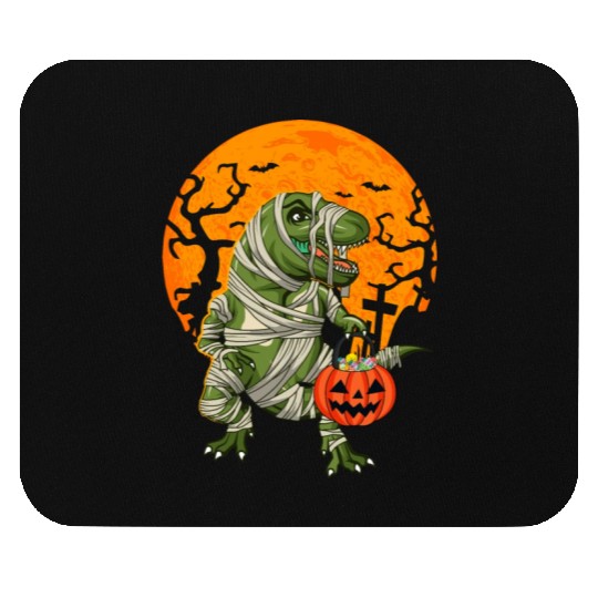 Mummy T-Rex Dinosaur Trick Or Treat Halloween Mouse Pads