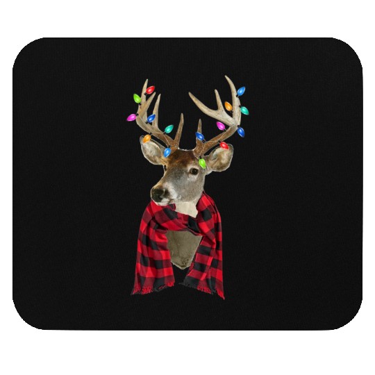 Reindeer Plaid Deer Buffalo Holiday Christmas Mouse Pads