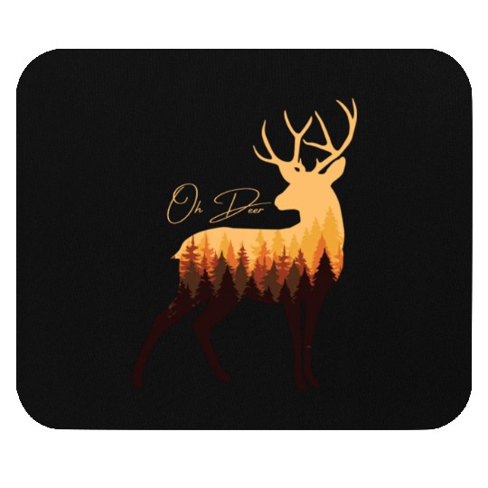 Oh Deer forest Mouse Pads
