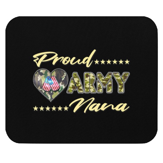 Womens Proud Army Nana US Flag Dog Tag Military Mouse Pads