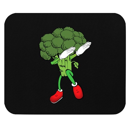 Cute Funny Dancing Broccoli Veggie Lover Mouse Pads