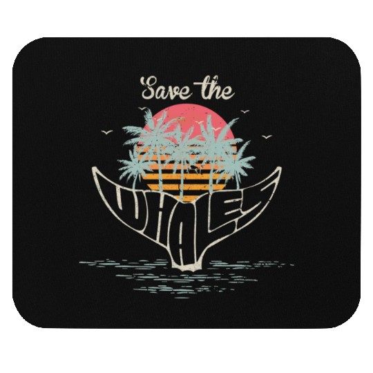 Save The Whales Retro Orca Killer Whale Mouse Pads