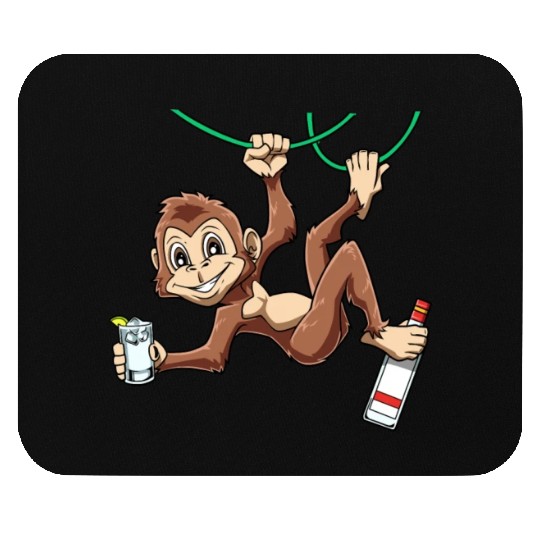 Funny Monkey drinking Grain Chimpanzee Mouse Pads