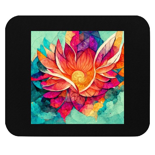 Colorful mandala flower version 7 Mouse Pads