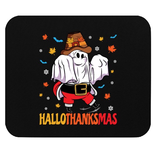 Happy Hallothanksmas Halloween Thanksgiving Santa Mouse Pads