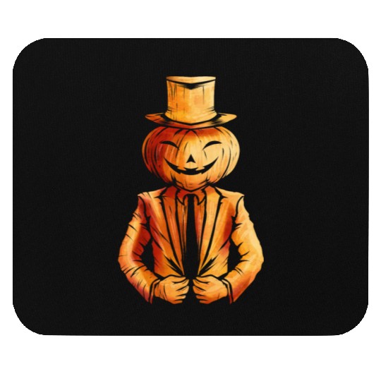 Realistic Jack O Lantern Pumpkin Man In Suit Mouse Pads