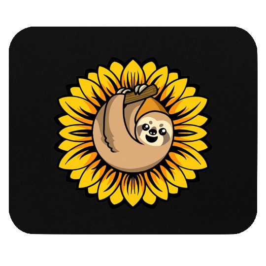Gardening Flower Funny Nature Sloth Sunflower Mouse Pads