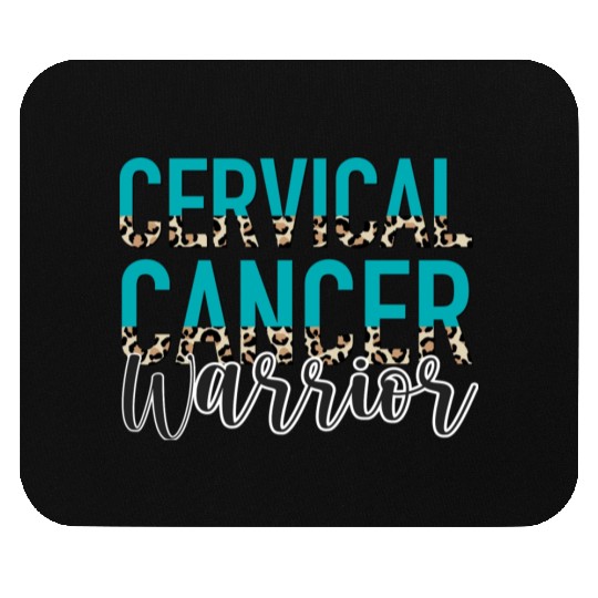 Cervical Cancer Awareness Month Warrior Teal White Mouse Pads