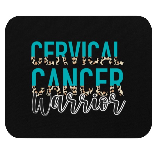 Cervical Cancer Awareness Month Warrior Teal White Mouse Pads