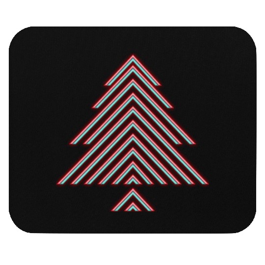Neon Christmas tree Mouse Pads